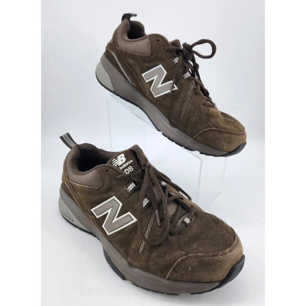 New Balance 608v5 Men's Size 10.5 2E Athletic Comfort Shoes Brown Suede